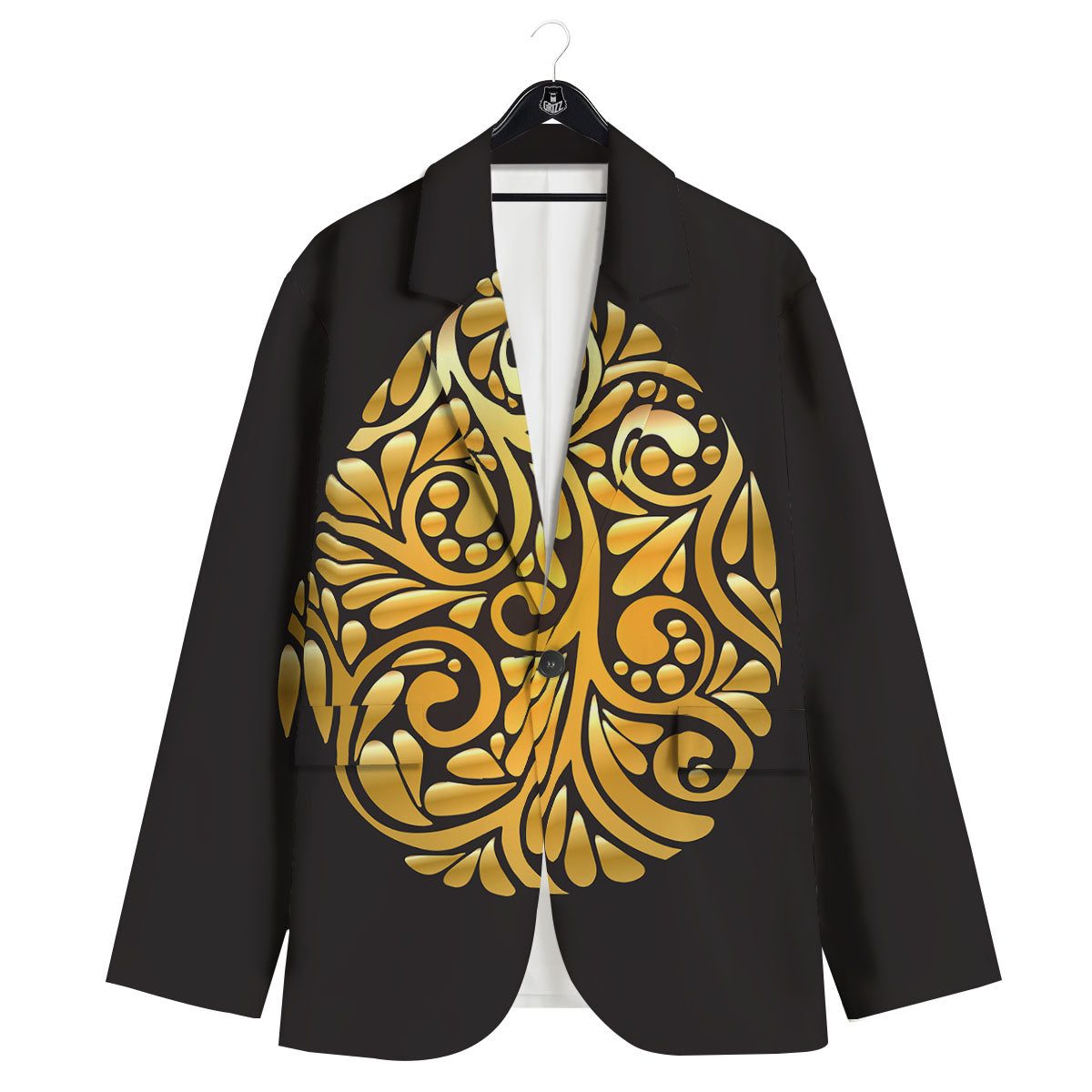 Easter Egg Gold Print Men's Sport Coat-grizzshop