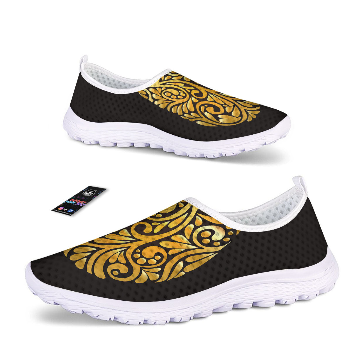 Easter Egg Gold Print Nurse Shoes-grizzshop