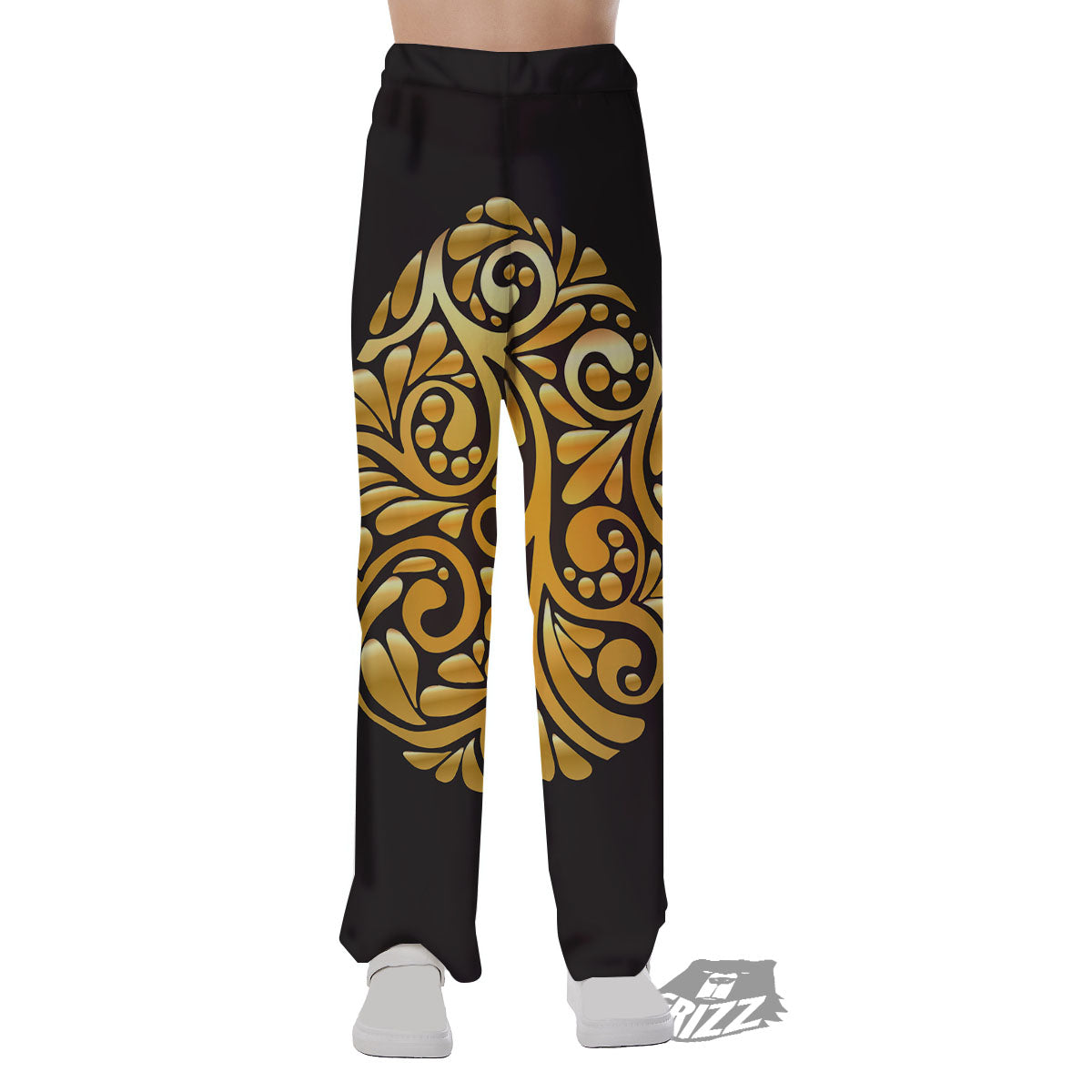 Easter Egg Gold Print Pajama Pants-grizzshop