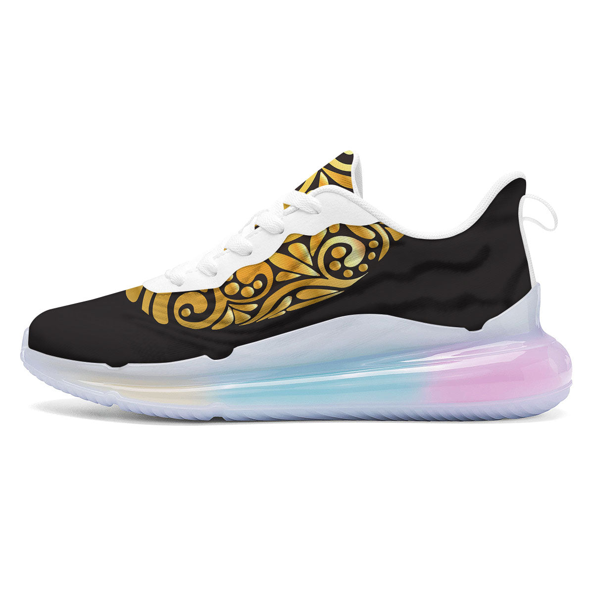 Easter Egg Gold Print Running Sneakers-grizzshop