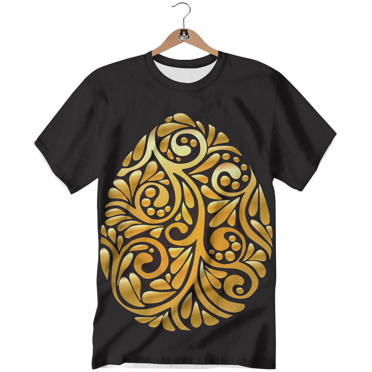 Easter Egg Gold Print T-Shirt-grizzshop
