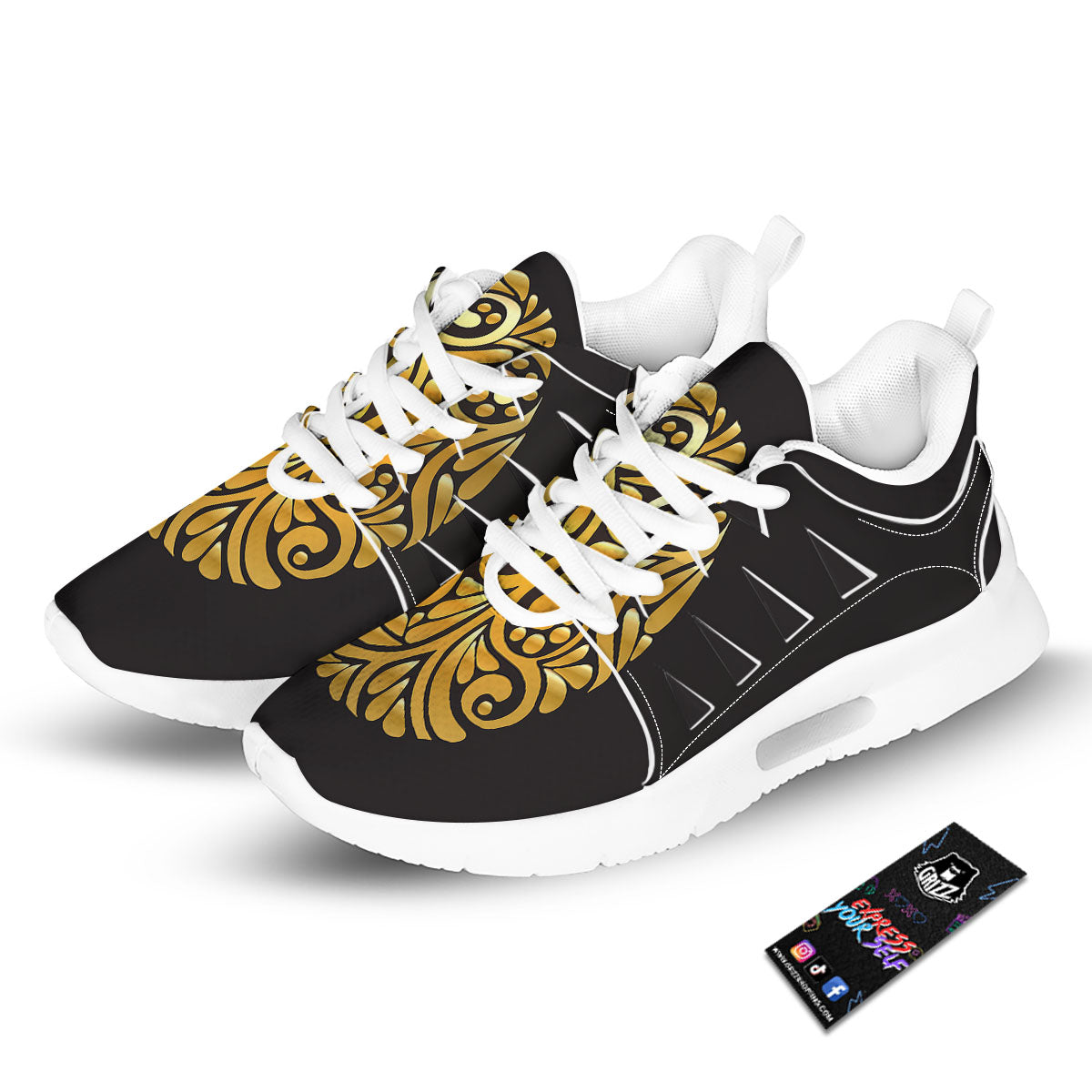 Easter Egg Gold Print Tennis Shoes-grizzshop
