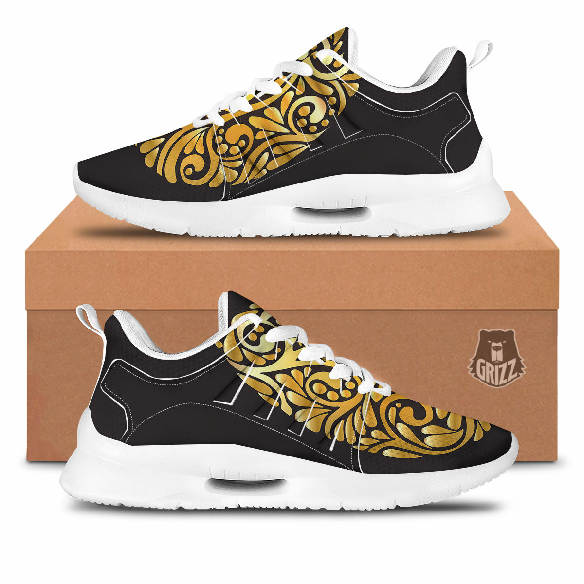 Easter Egg Gold Print Tennis Shoes-grizzshop