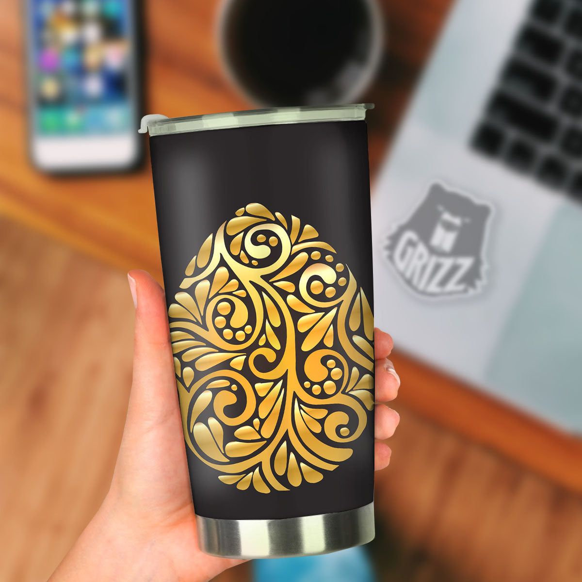 Easter Egg Gold Print Tumbler-grizzshop