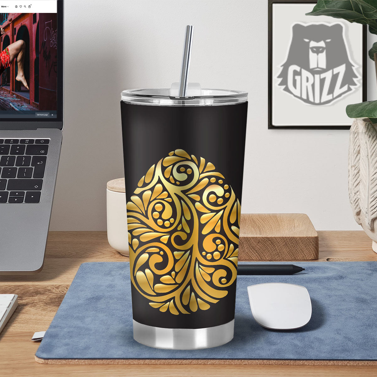 Easter Egg Gold Print Tumbler-grizzshop