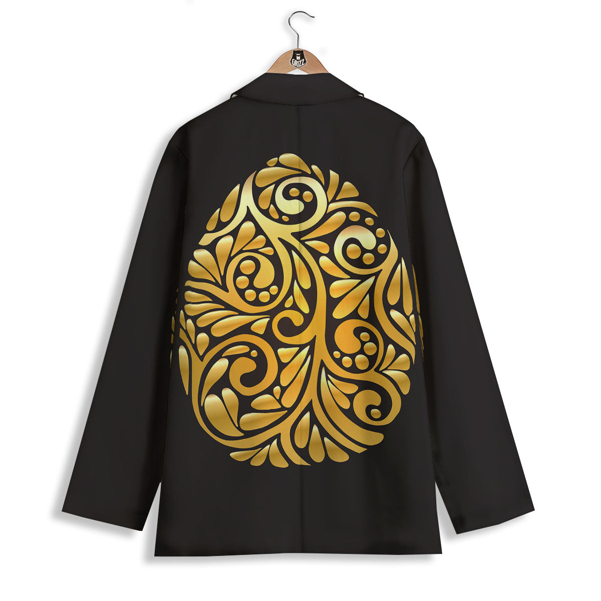Easter Egg Gold Print Women's Blazer-grizzshop