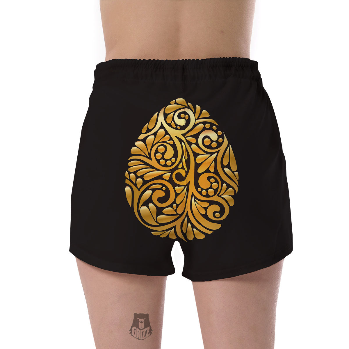 Easter Egg Gold Print Women's Shorts-grizzshop