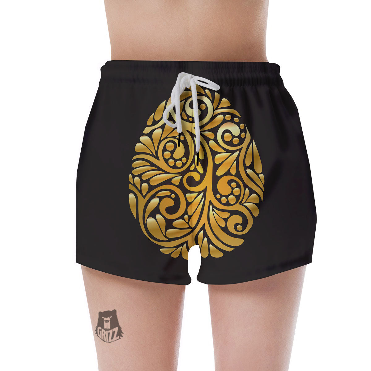 Easter Egg Gold Print Women's Shorts-grizzshop