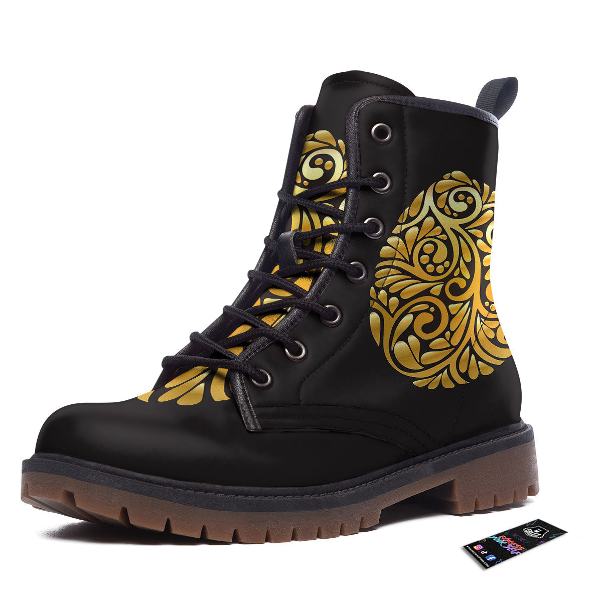 Easter Egg Gold Print Work Boots-grizzshop