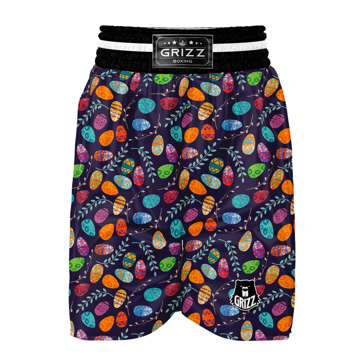 Easter Egg Vintagecolor Print Pattern Boxing Shorts-grizzshop