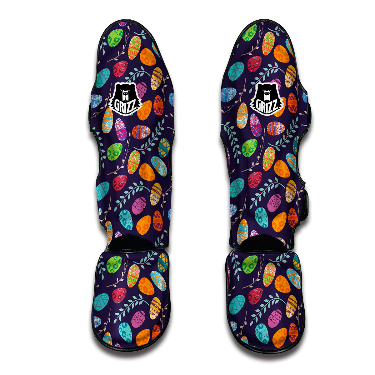 Easter Egg Vintagecolor Print Pattern Muay Thai Shin Guards-grizzshop