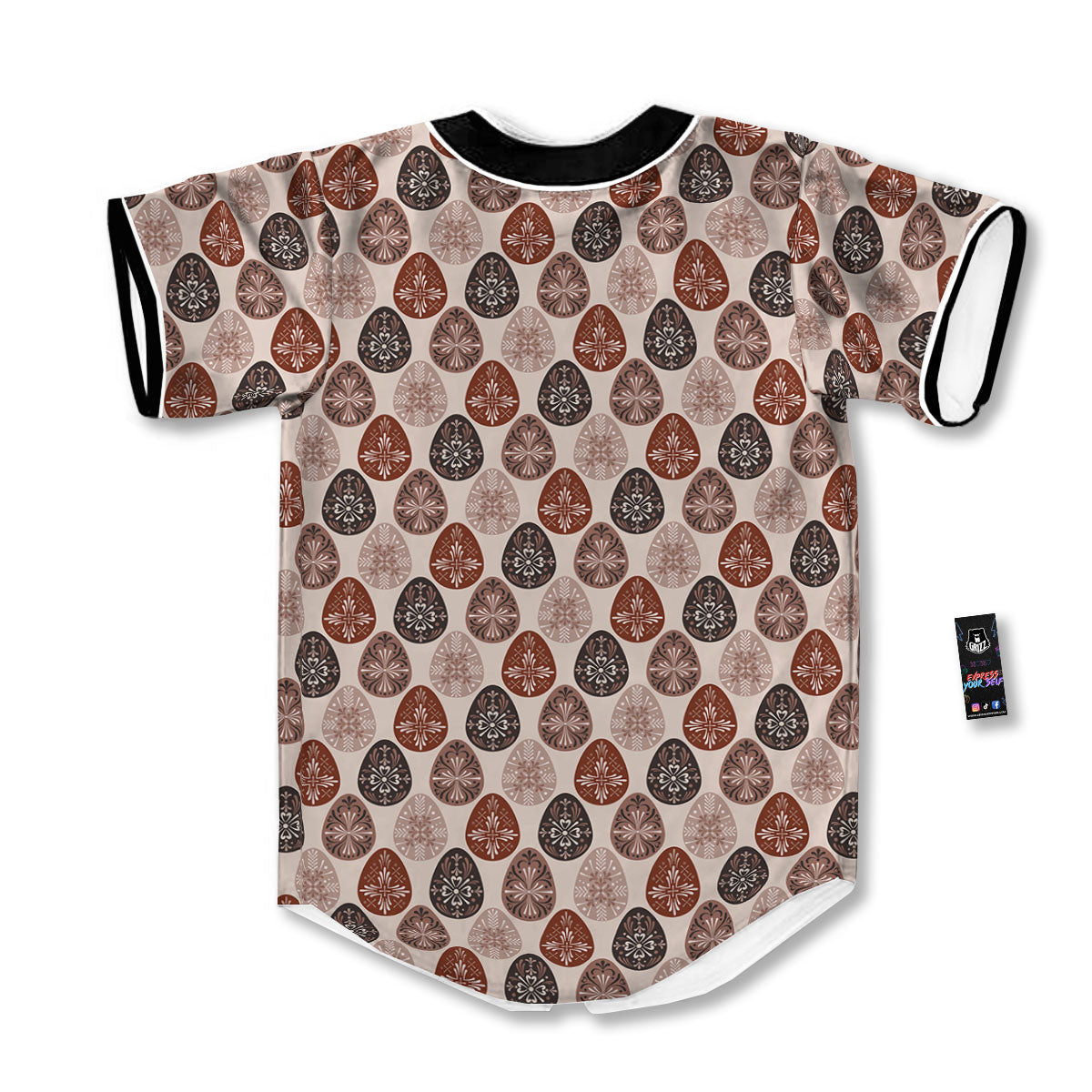Easter Eggs Bohemian Print Pattern Baseball Jersey-grizzshop