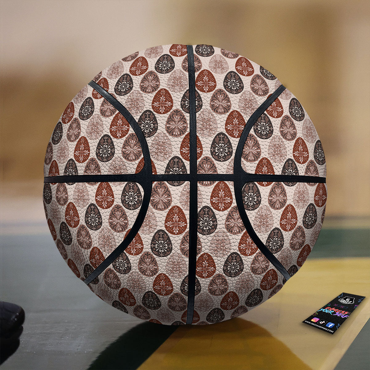 Easter Eggs Bohemian Print Pattern Basketball-grizzshop