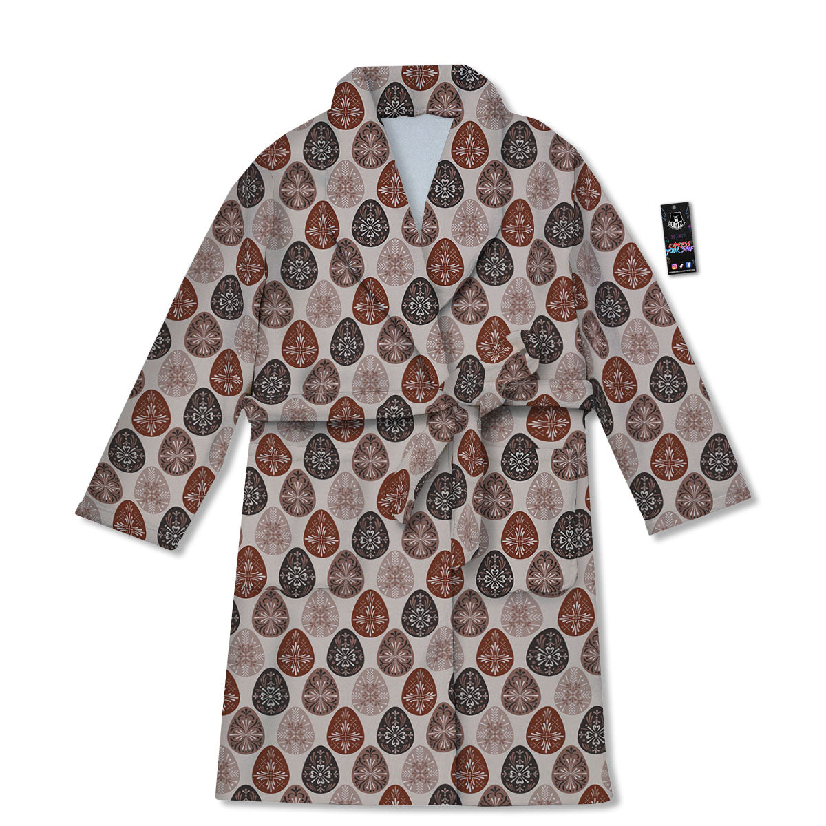 Easter Eggs Bohemian Print Pattern Bathrobe-grizzshop