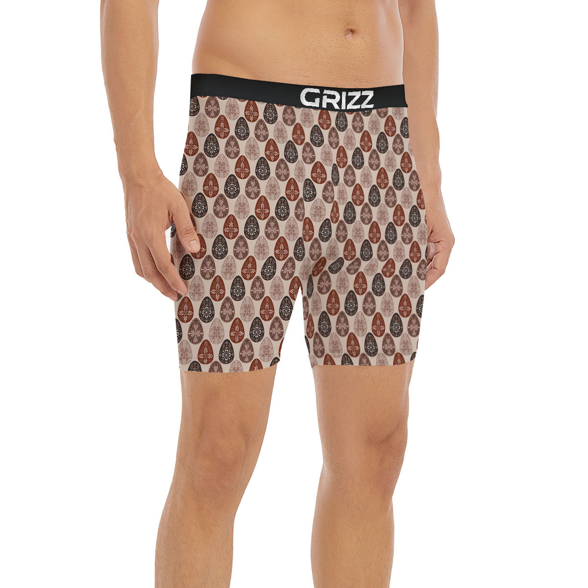 Easter Eggs Bohemian Print Pattern Boxer Briefs-grizzshop
