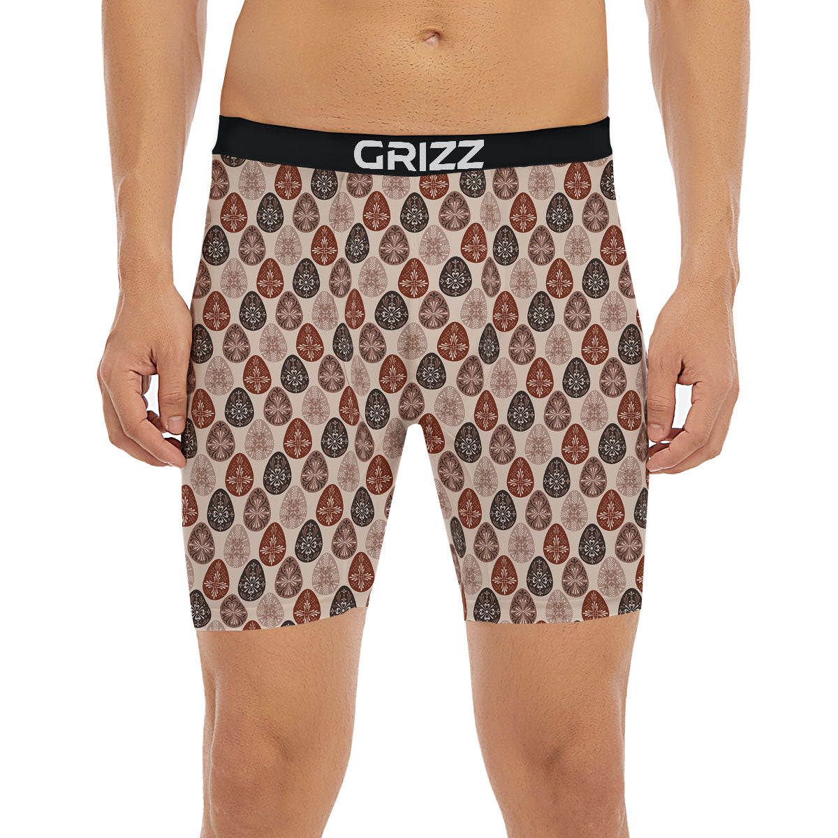 Easter Eggs Bohemian Print Pattern Boxer Briefs-grizzshop