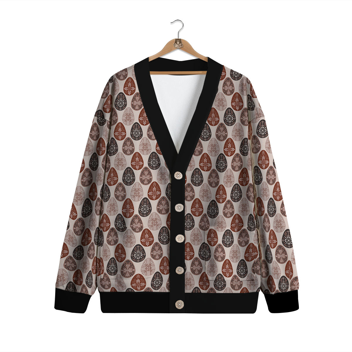 Easter Eggs Bohemian Print Pattern Cardigan-grizzshop