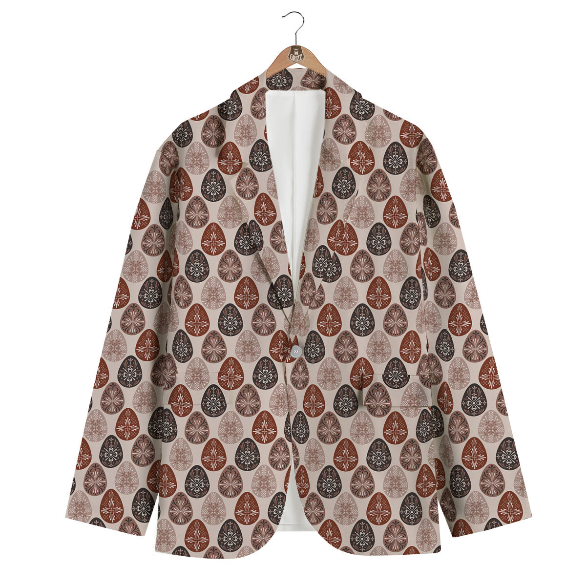 Easter Eggs Bohemian Print Pattern Men's Blazer-grizzshop