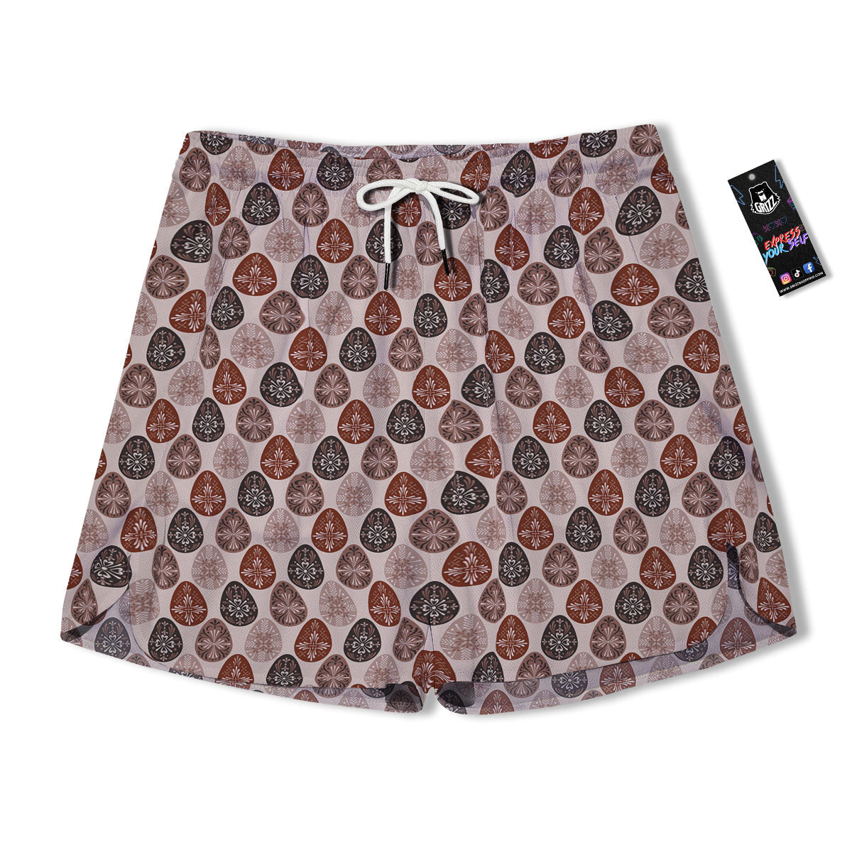 Easter Eggs Bohemian Print Pattern Men's Running Shorts-grizzshop