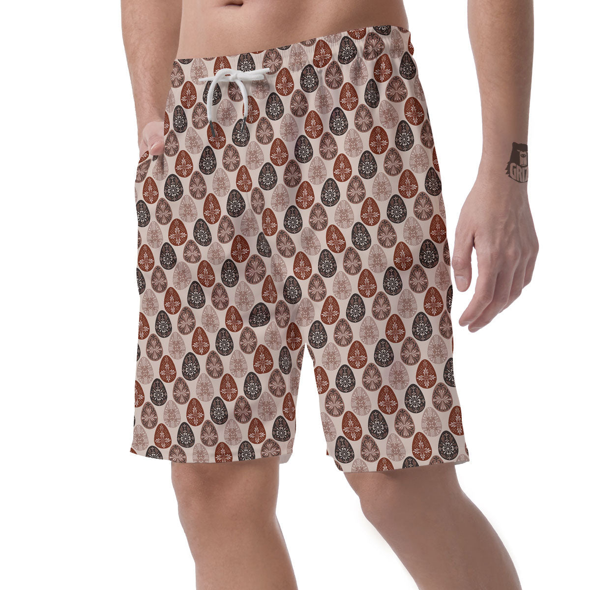 Easter Eggs Bohemian Print Pattern Men's Shorts-grizzshop