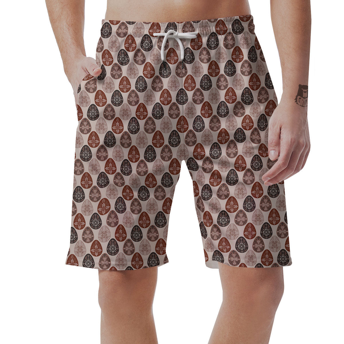 Easter Eggs Bohemian Print Pattern Men's Shorts-grizzshop