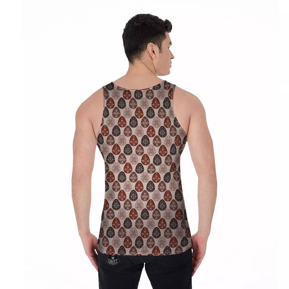 Easter Eggs Bohemian Print Pattern Men's Tank Top-grizzshop