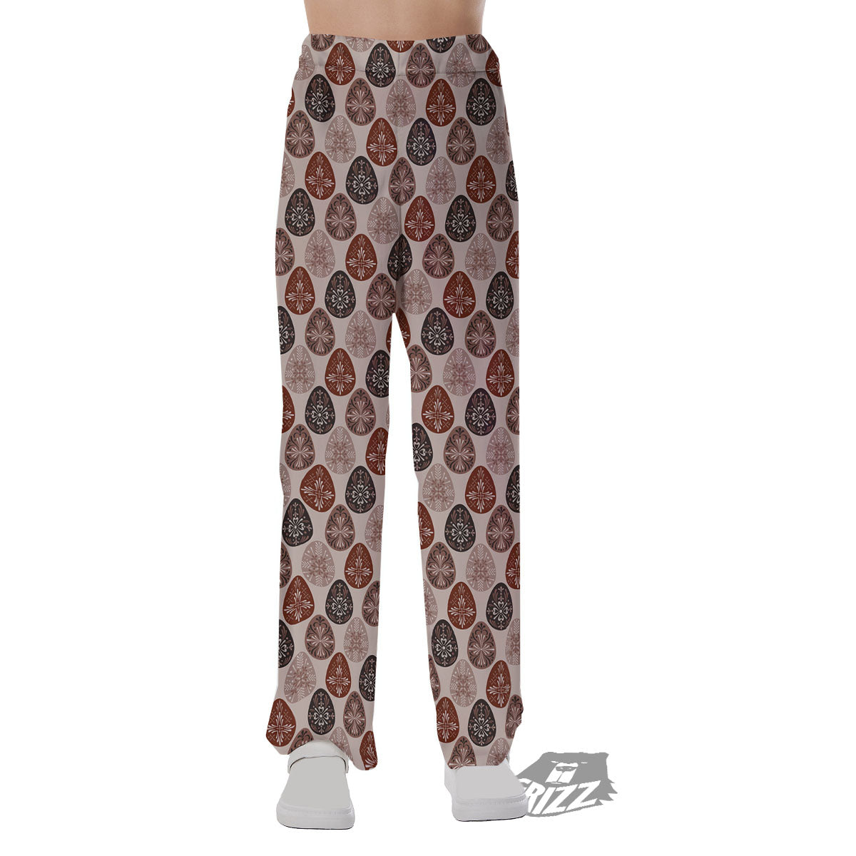Easter Eggs Bohemian Print Pattern Pajama Pants-grizzshop