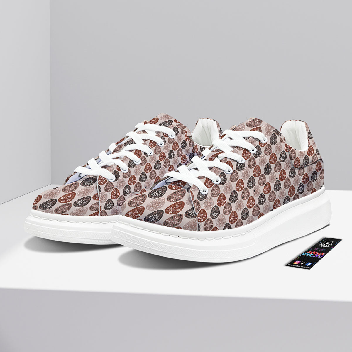 Easter Eggs Bohemian Print Pattern Platform Shoes-grizzshop