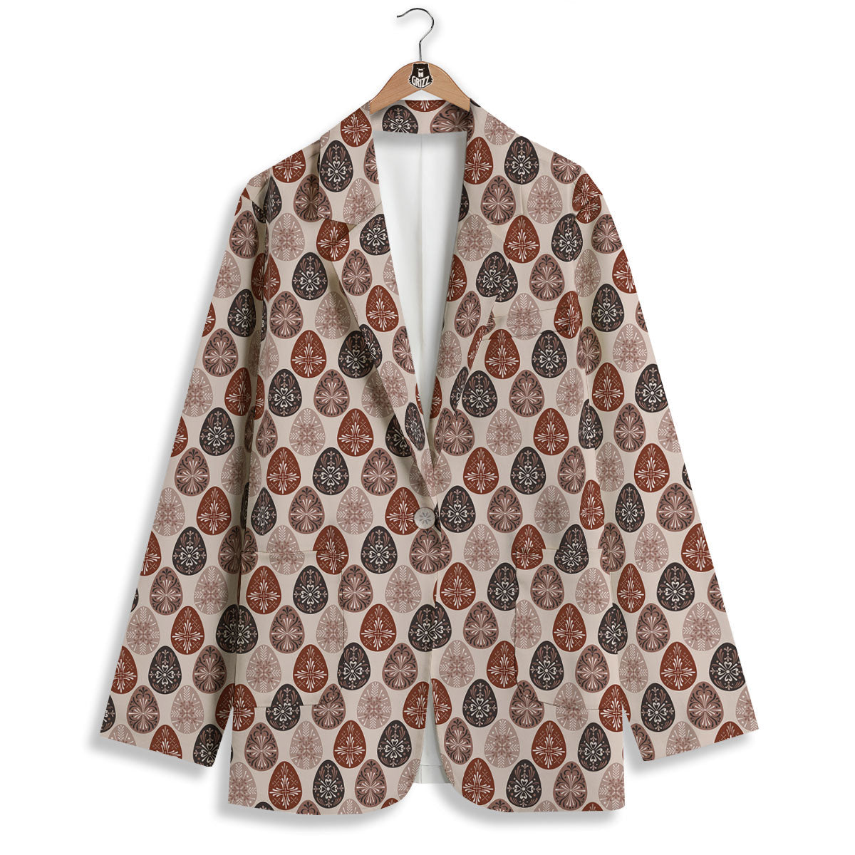 Easter Eggs Bohemian Print Pattern Women's Blazer-grizzshop
