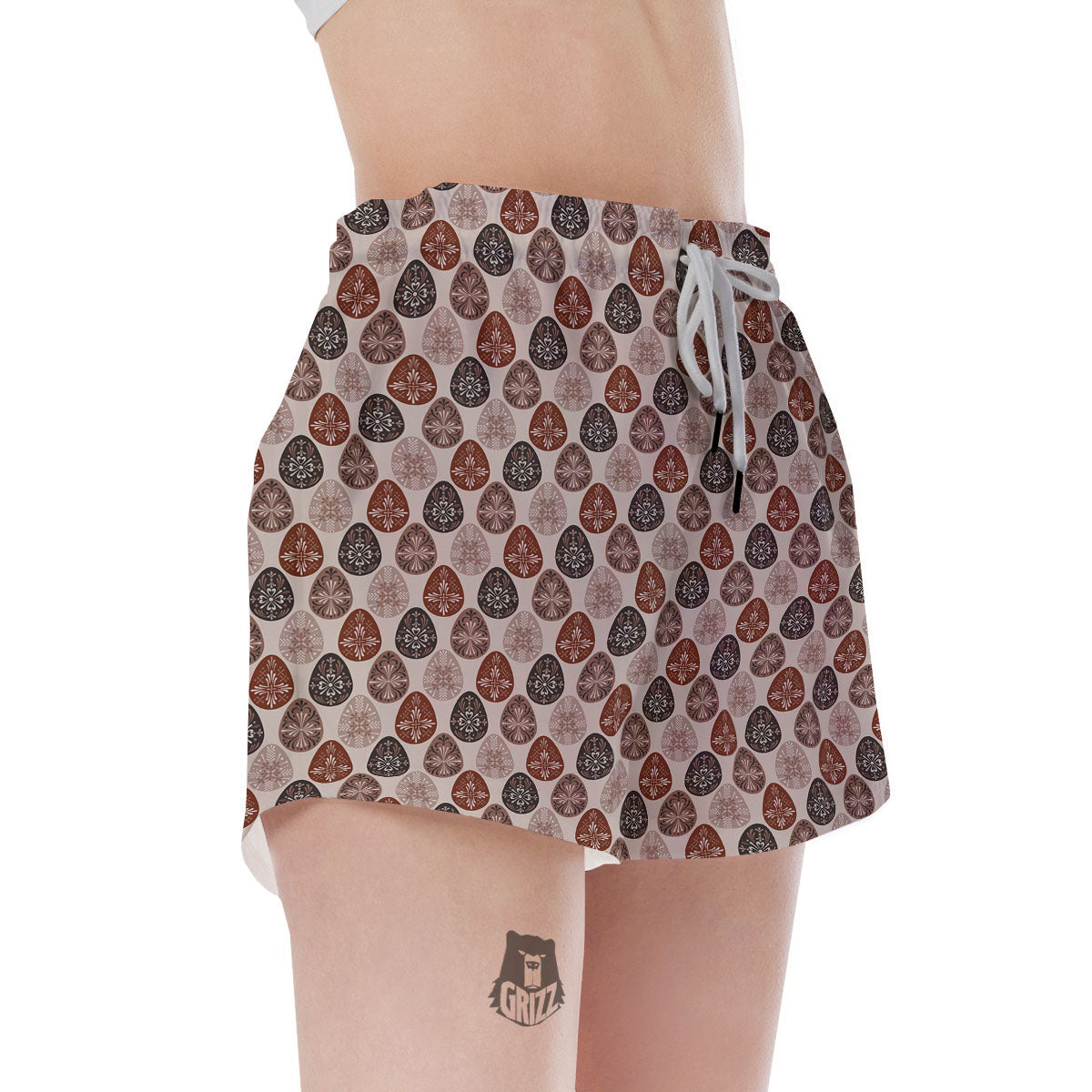 Easter Eggs Bohemian Print Pattern Women's Shorts-grizzshop