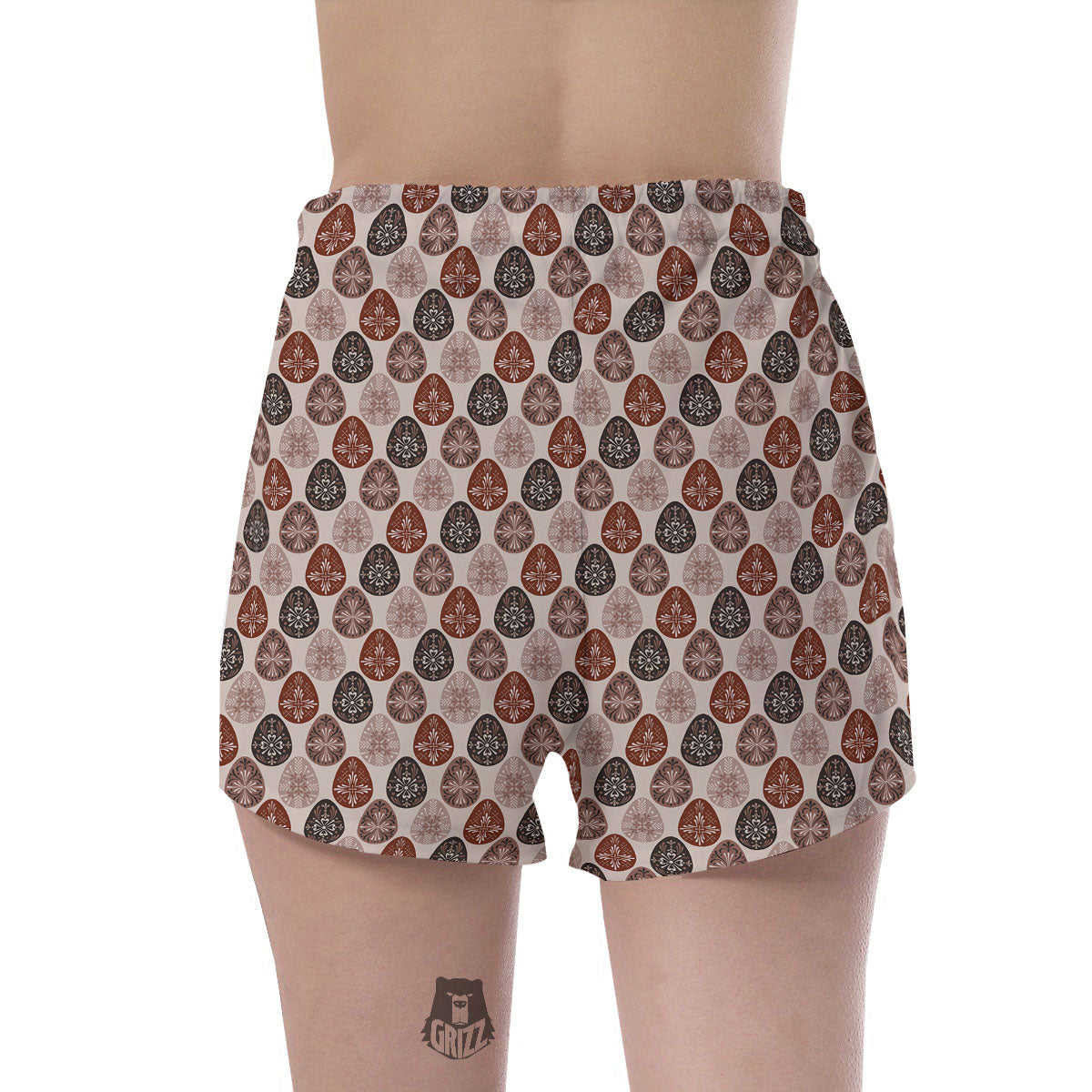 Easter Eggs Bohemian Print Pattern Women's Shorts-grizzshop