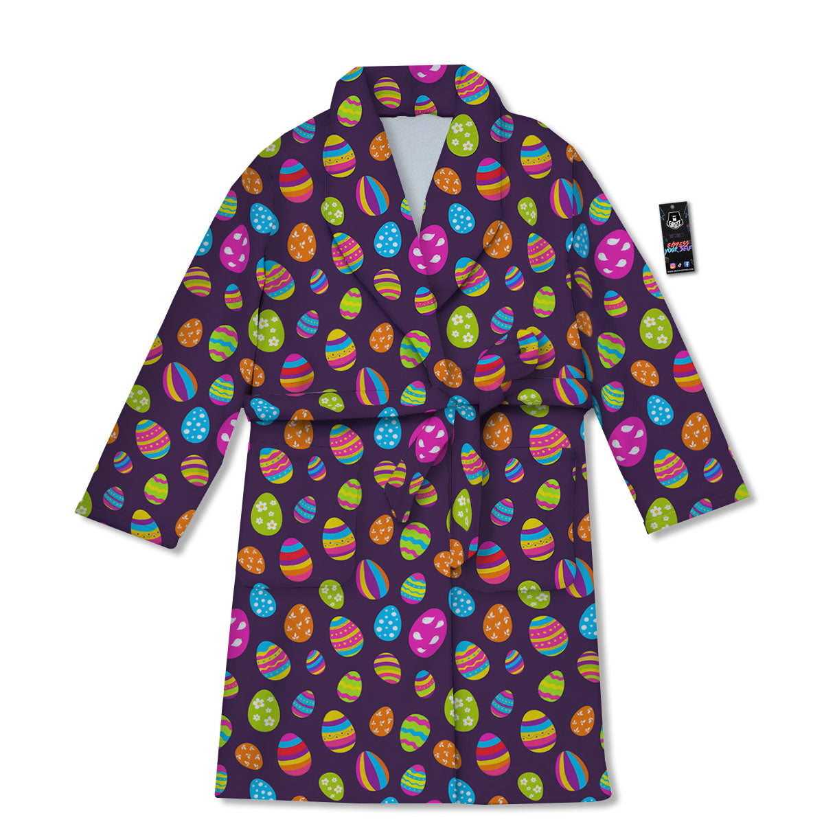 Easter Eggs Colorful Cute Print Pattern Bathrobe-grizzshop