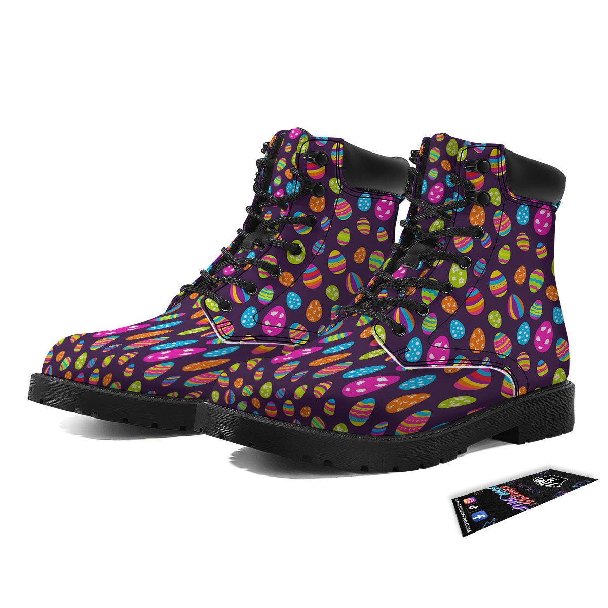 Easter Eggs Colorful Cute Print Pattern Boots-grizzshop