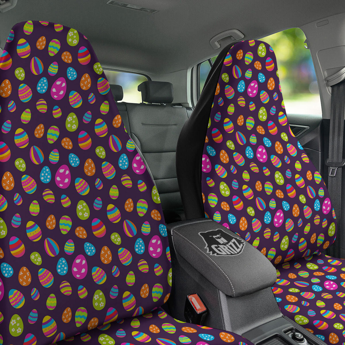 Easter Eggs Colorful Cute Print Pattern Car Seat Covers-grizzshop