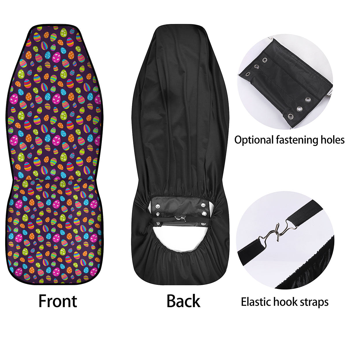 Easter Eggs Colorful Cute Print Pattern Car Seat Covers-grizzshop