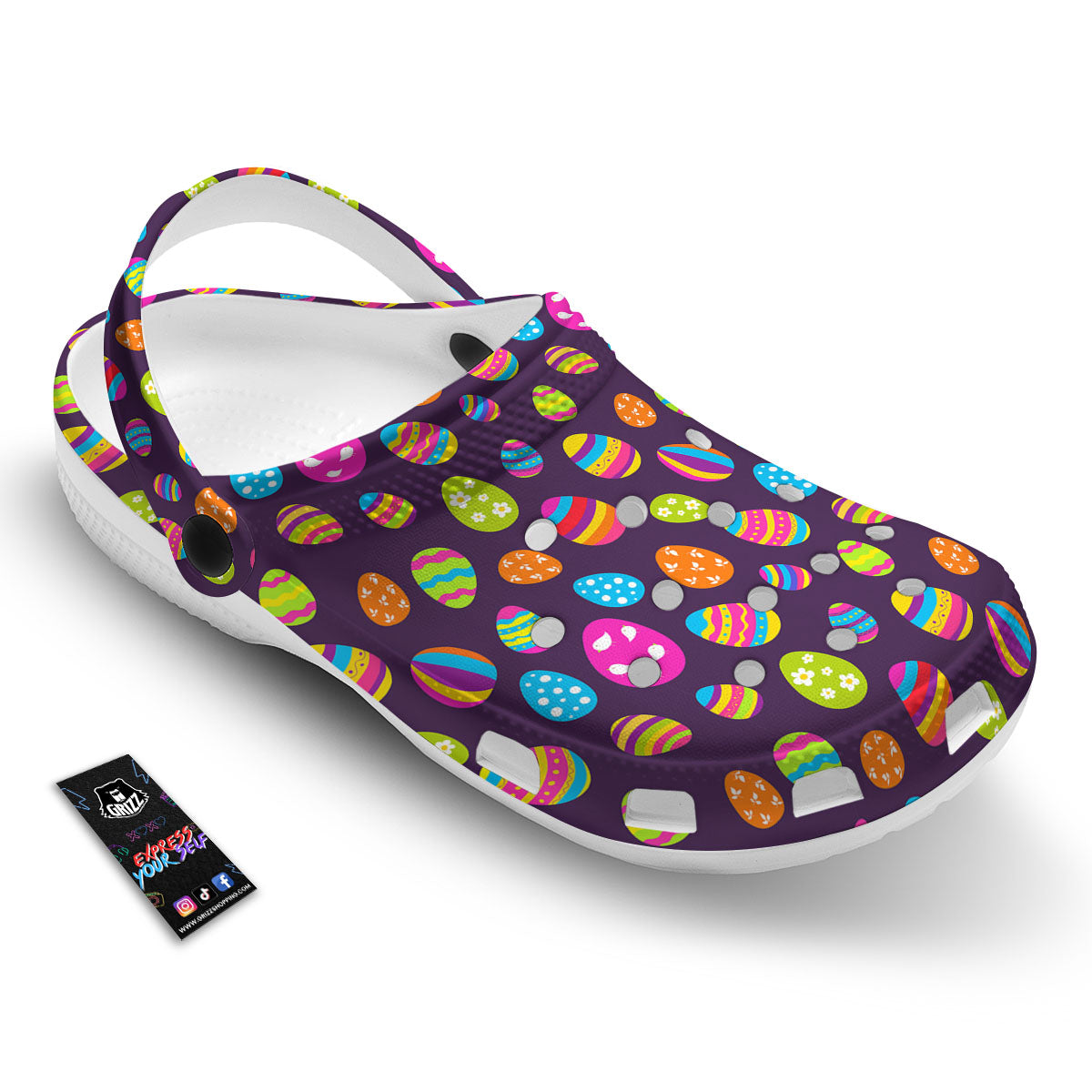 Easter Eggs Colorful Cute Print Pattern Clog-grizzshop