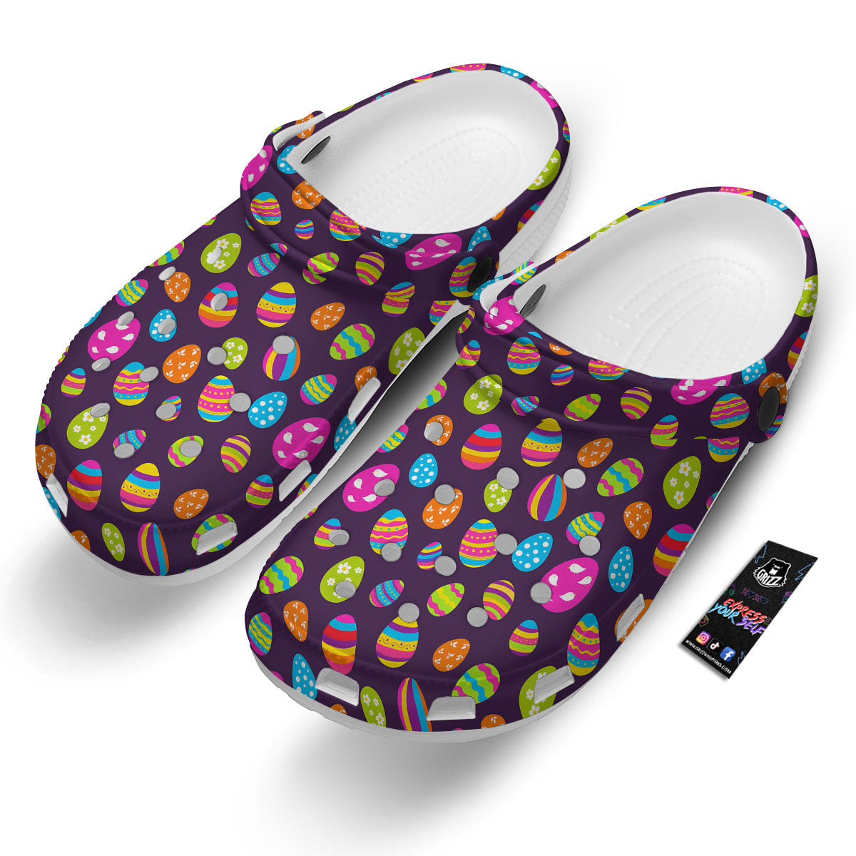 Easter Eggs Colorful Cute Print Pattern Clog-grizzshop