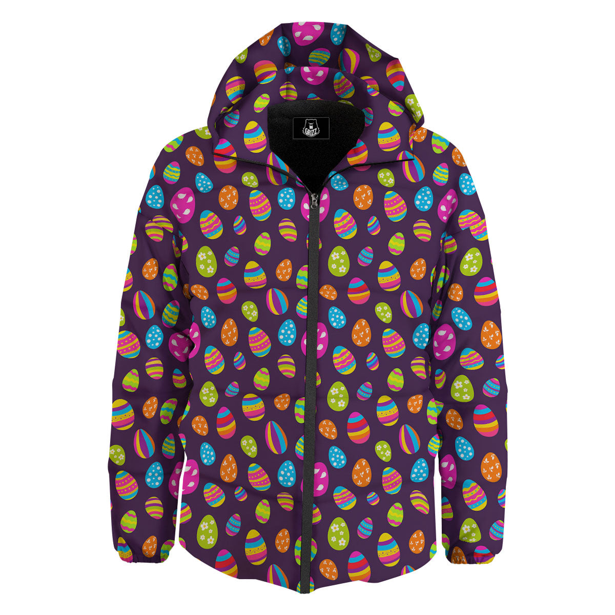 Easter Eggs Colorful Cute Print Pattern Down Jacket-grizzshop