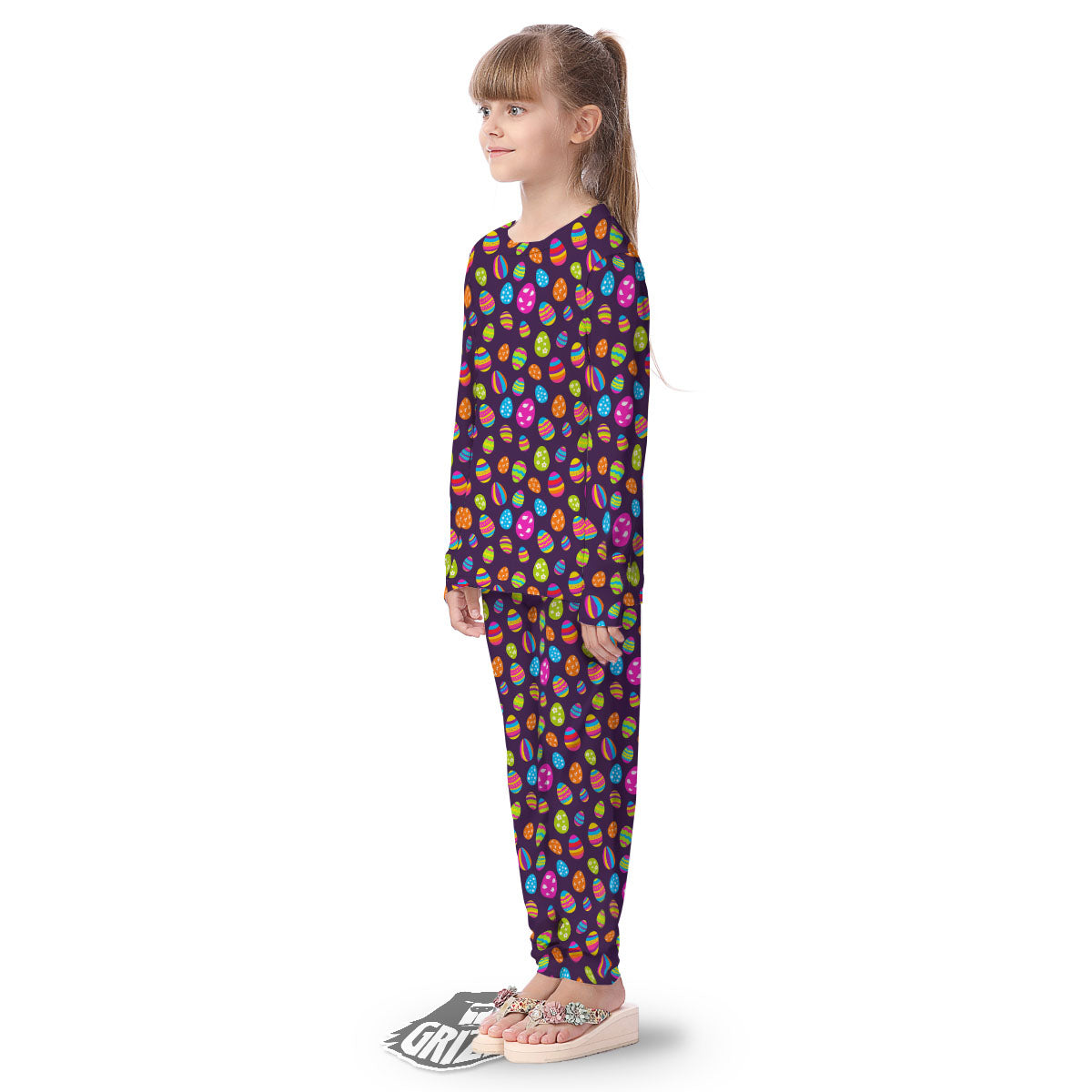Easter Eggs Colorful Cute Print Pattern Kid's Pajamas-grizzshop