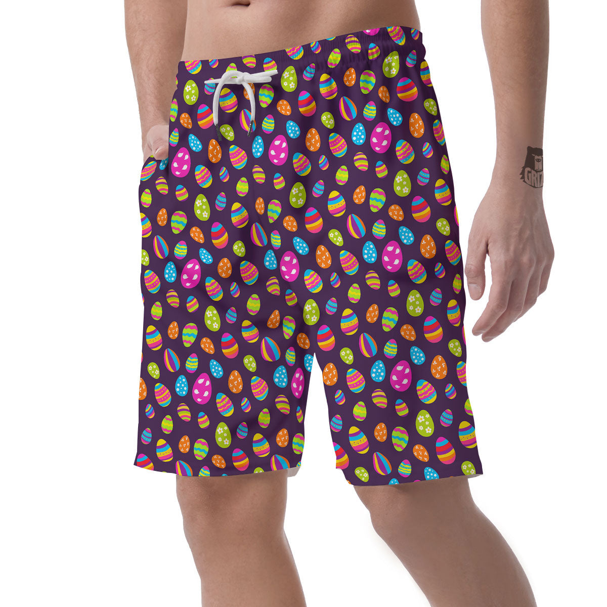 Easter Eggs Colorful Cute Print Pattern Men's Shorts-grizzshop