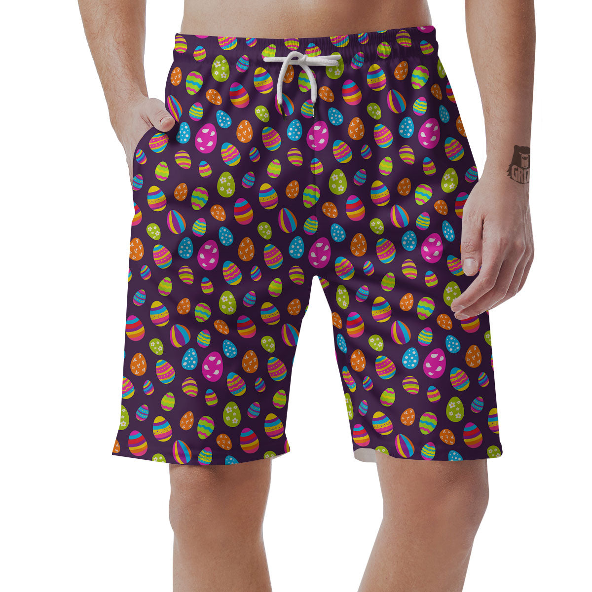 Easter Eggs Colorful Cute Print Pattern Men's Shorts-grizzshop