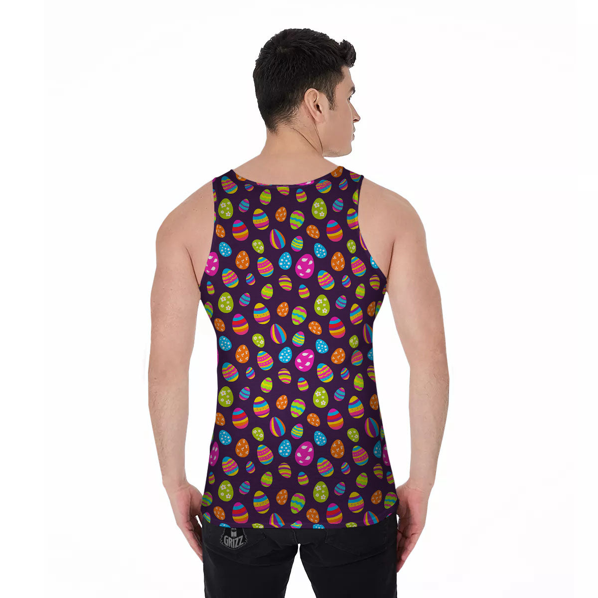 Easter Eggs Colorful Cute Print Pattern Men's Tank Top-grizzshop
