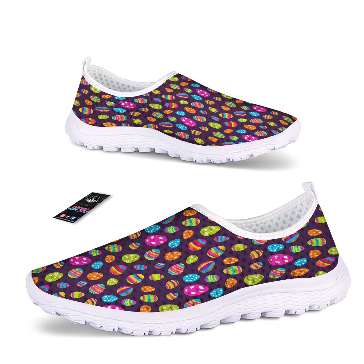 Easter Eggs Colorful Cute Print Pattern Nurse Shoes-grizzshop