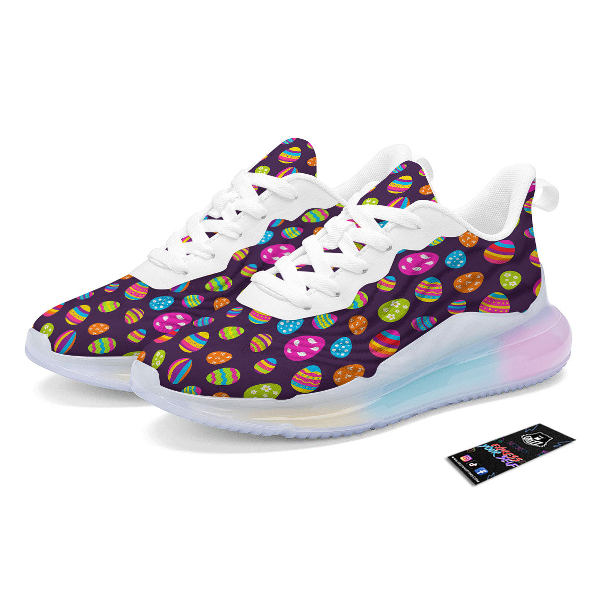 Easter Eggs Colorful Cute Print Pattern Running Sneakers-grizzshop