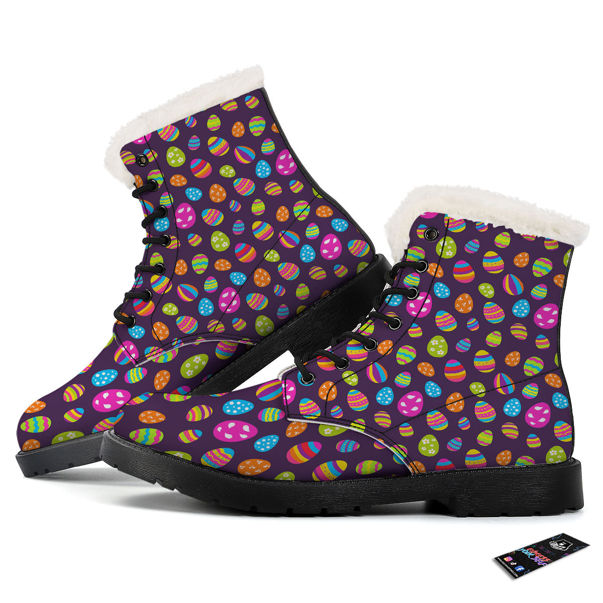 Easter Eggs Colorful Cute Print Pattern Winter Boots-grizzshop