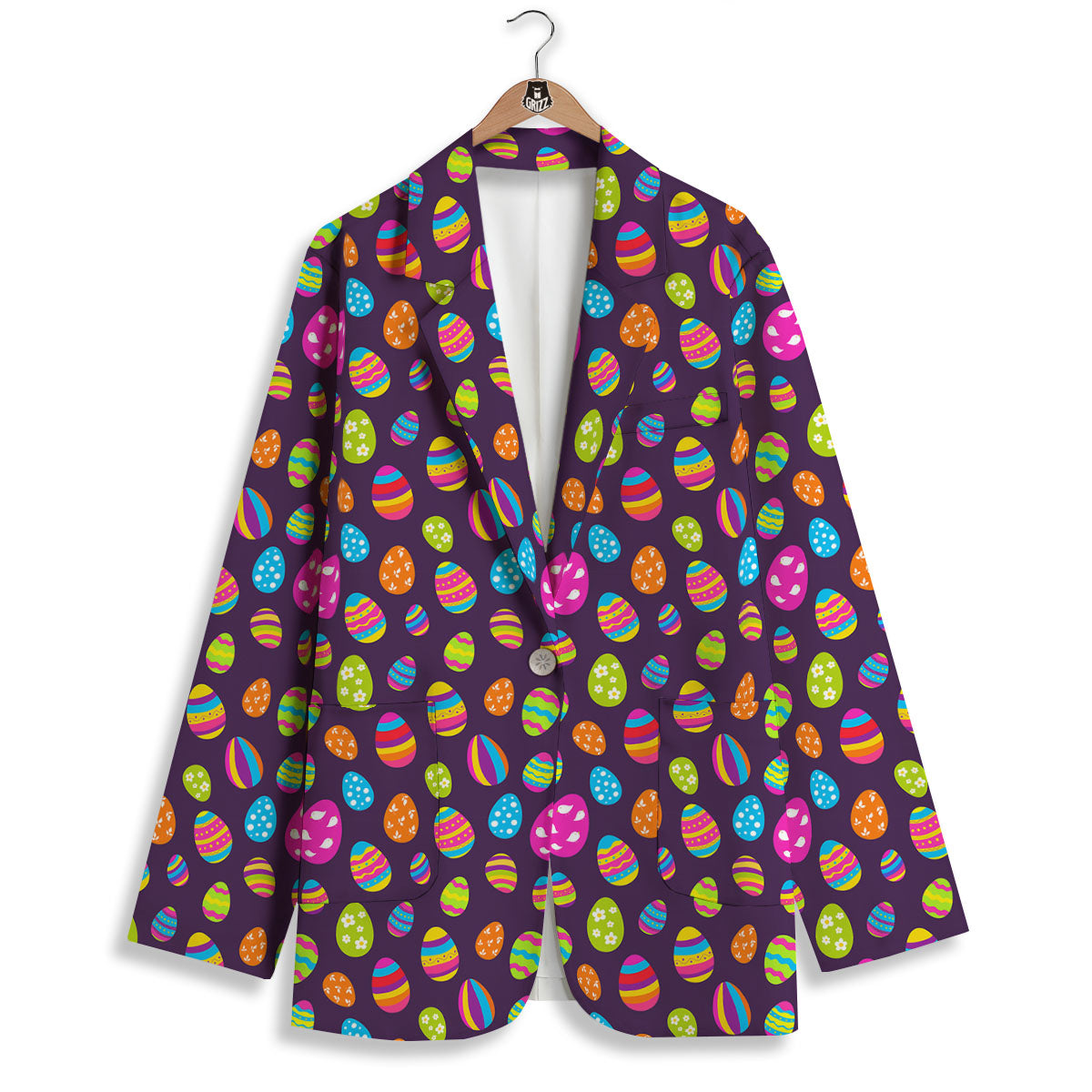 Easter Eggs Colorful Cute Print Pattern Women's Blazer-grizzshop