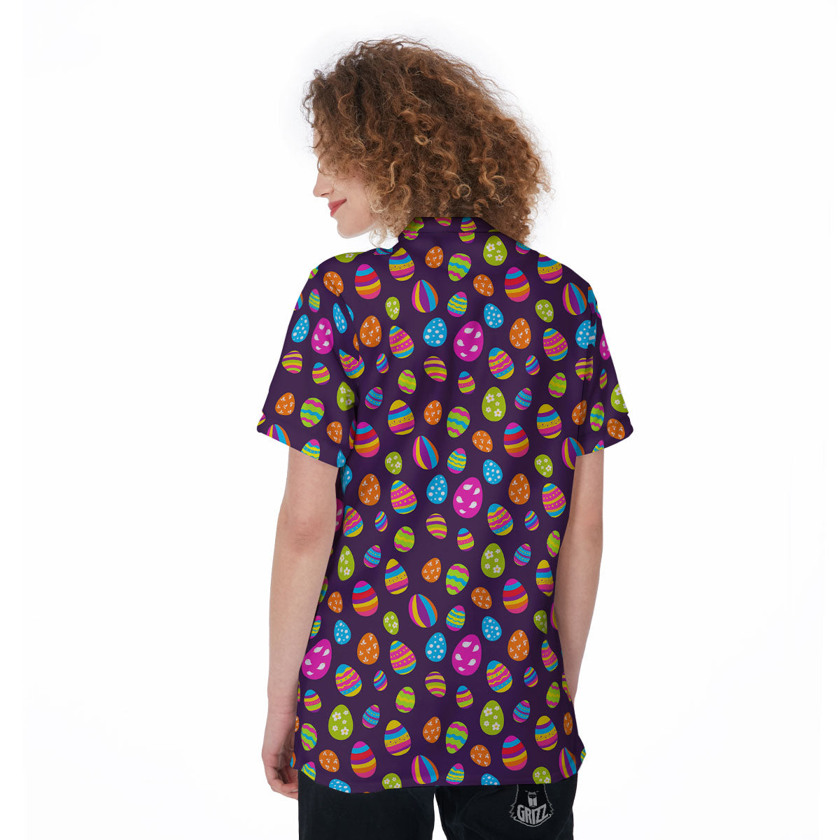 Easter Eggs Colorful Cute Print Pattern Women's Golf Shirts-grizzshop
