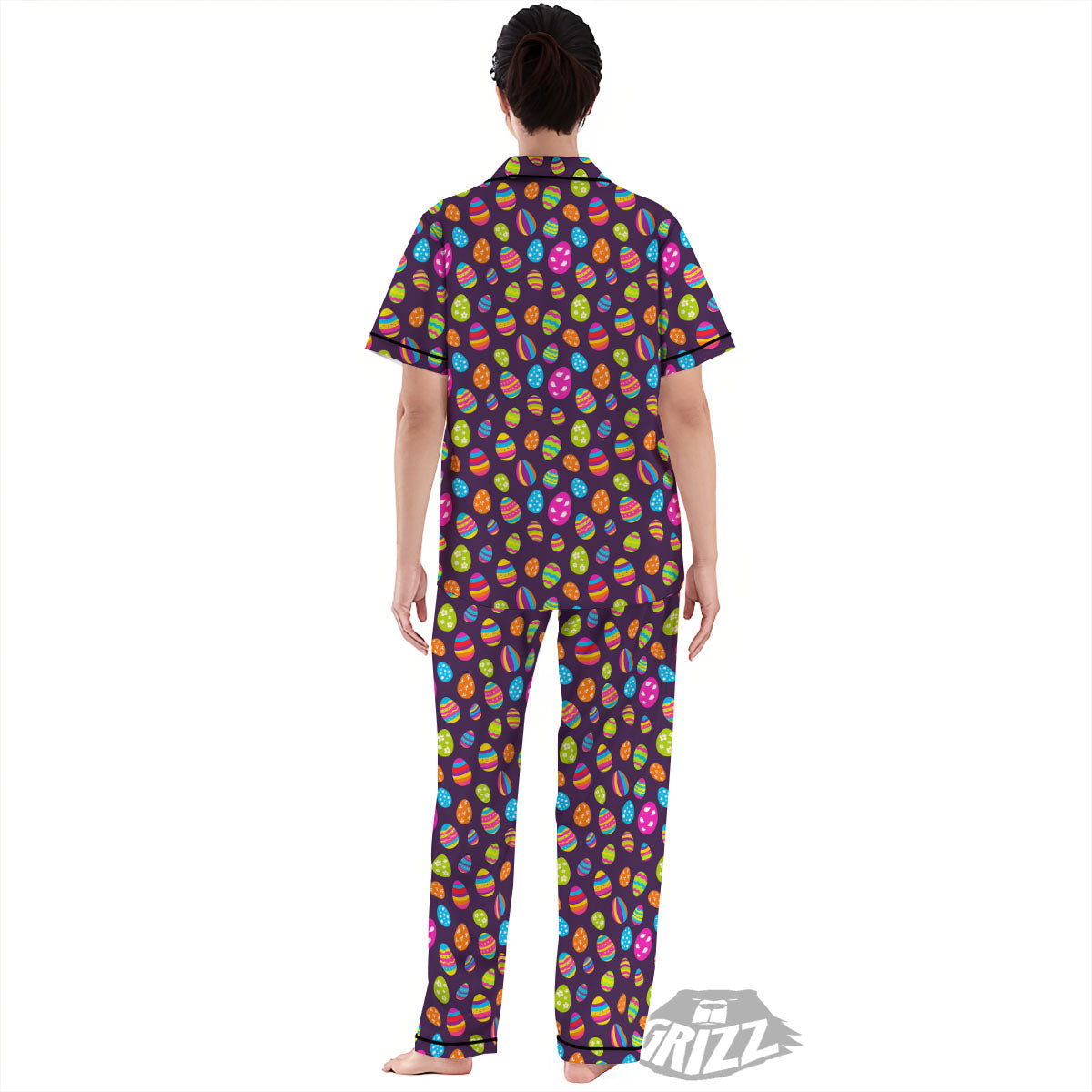 Easter Eggs Colorful Cute Print Pattern Women's Pajamas Set-grizzshop