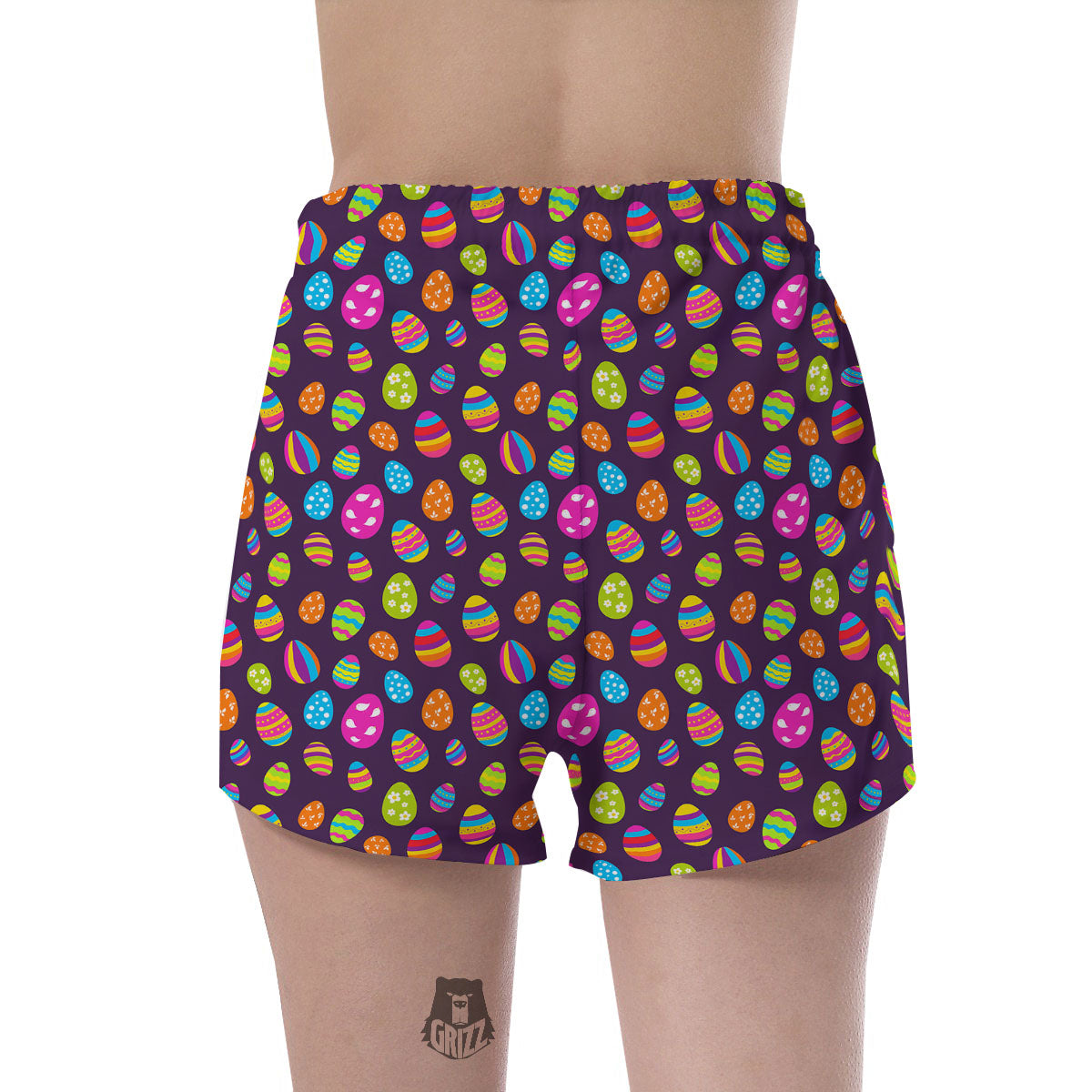 Easter Eggs Colorful Cute Print Pattern Women's Shorts-grizzshop