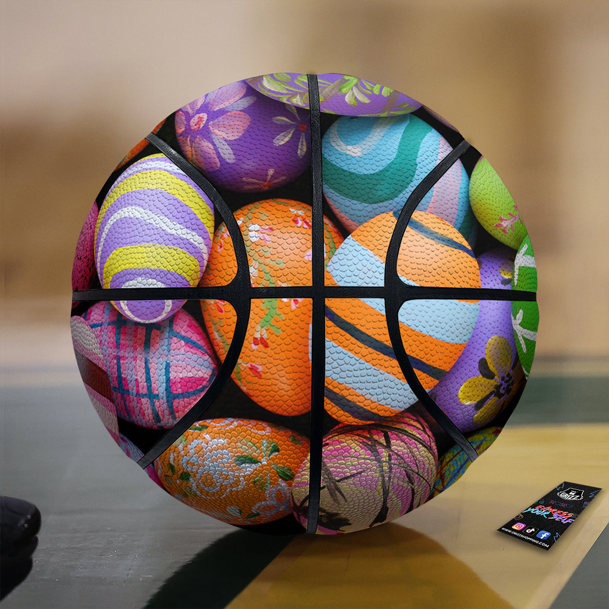 Easter Eggs Colorful Print Basketball-grizzshop